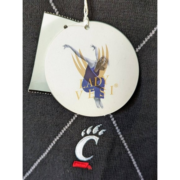 NWT NEW Lady Vesi NCAA UC Cincinnati Bearcats Women's Small Argyle Sweater - Picture 4 of 4